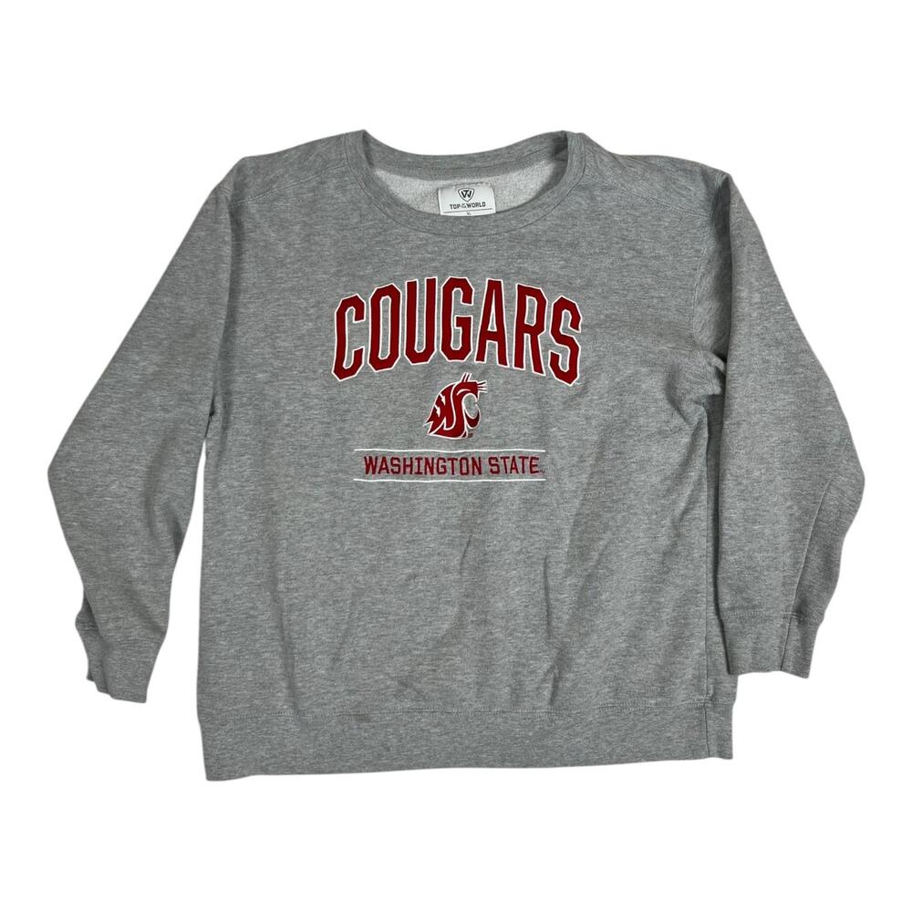 VTG Washington State Cougars Sweatshirt Women's XL Gray NCAA Football Y2K